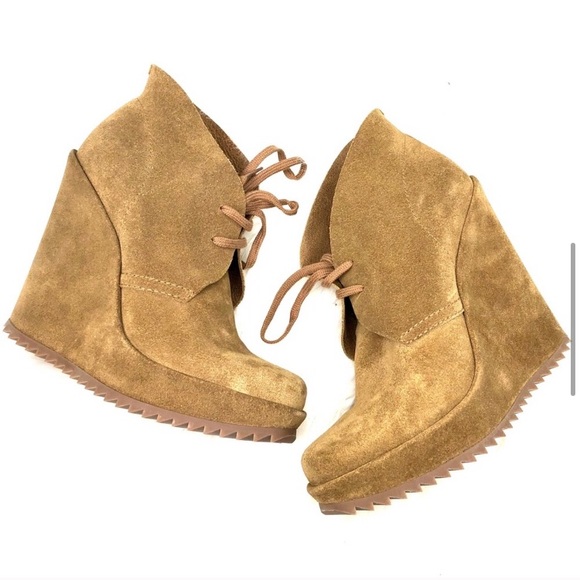 Pedro Garcia Suede Platform Wedge Booties NWT - Picture 4 of 8